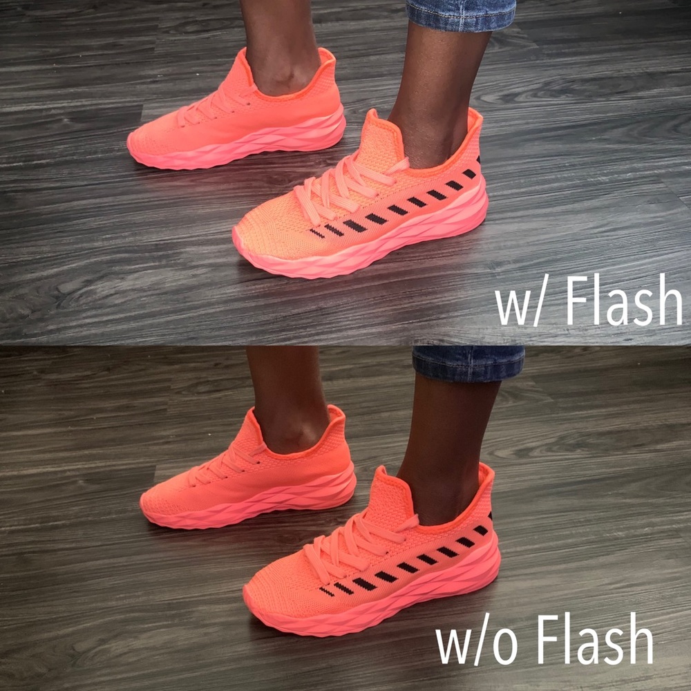 Neon Coral Fashion Sneakers